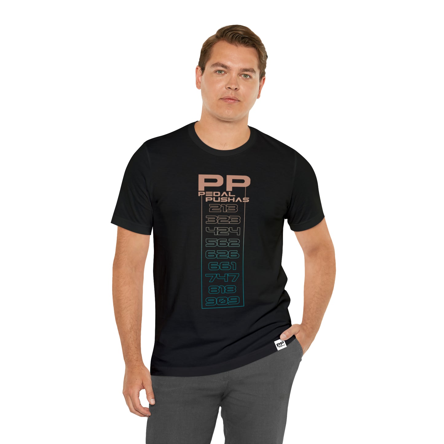 PEDAL PUSHAS AREA CODE TEE WITH SIGNATURE HEM