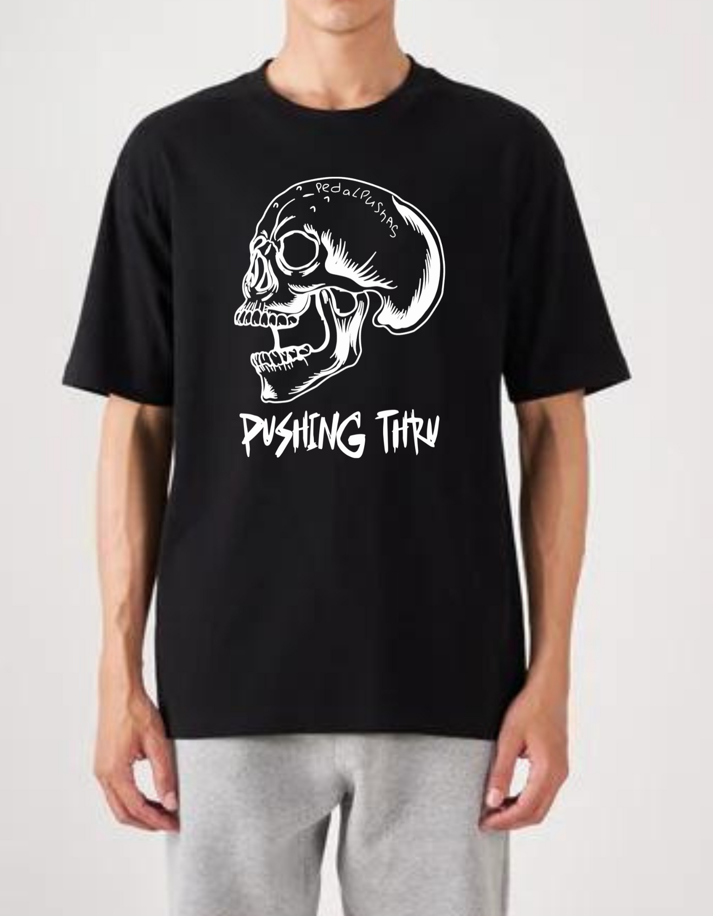 Pushing Thru Skull Tee & Pedal Pushas Cap Bundle